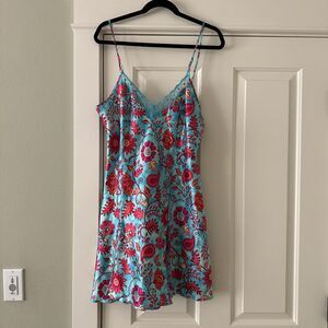 Dlicates Women's Blue and Red Flower Dress